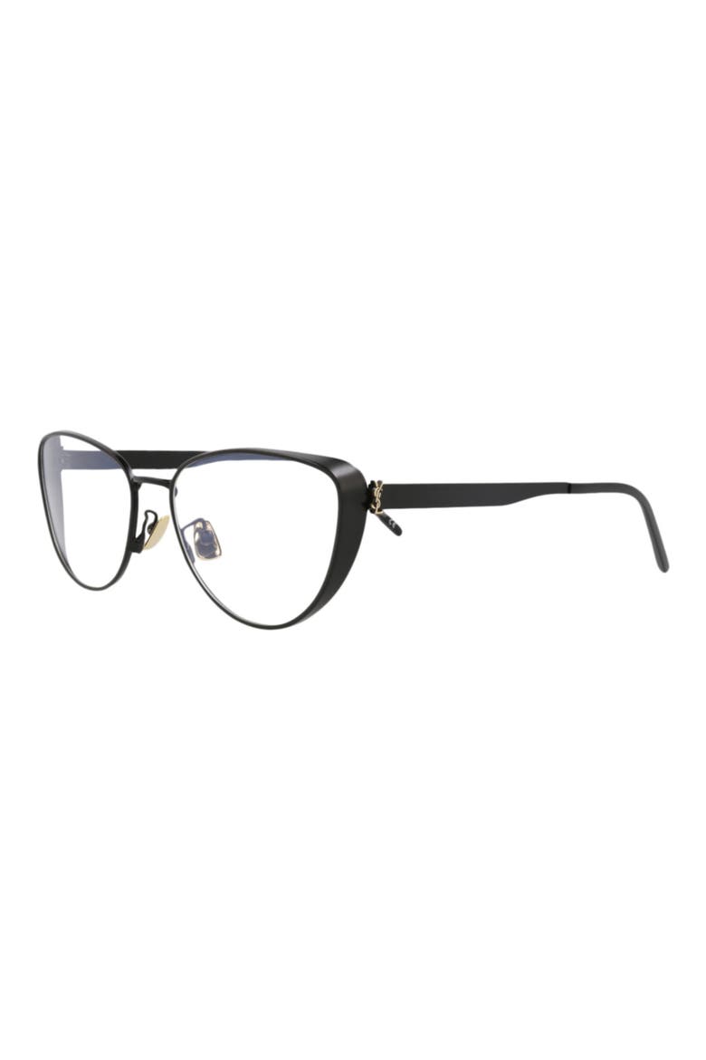 57mm Cat Eye Optical Glasses, Alternate, color, BLACK BLACK TRANSPARENT