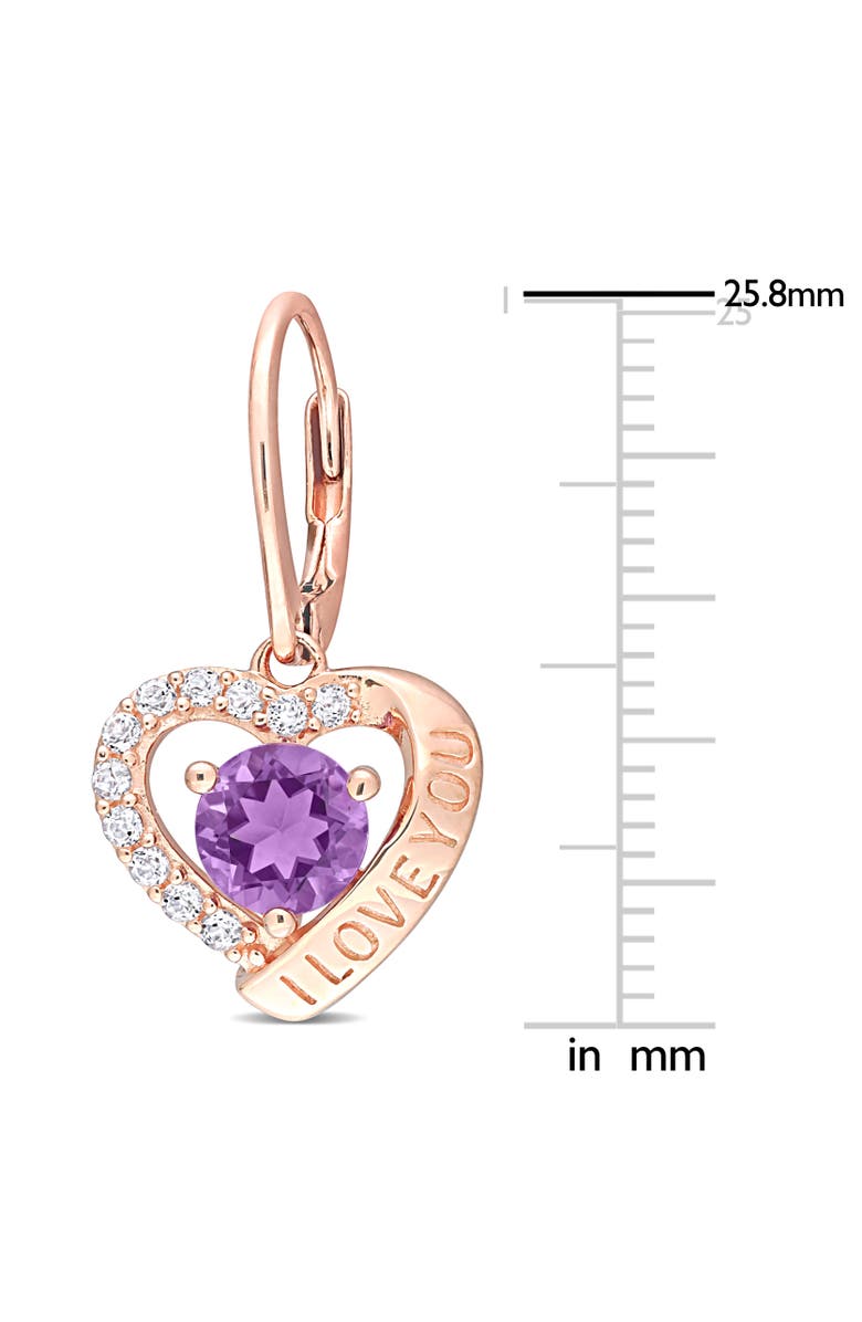 Julianna B. Amethyst & White Topaz Heart Earrings, Alternate, color, 