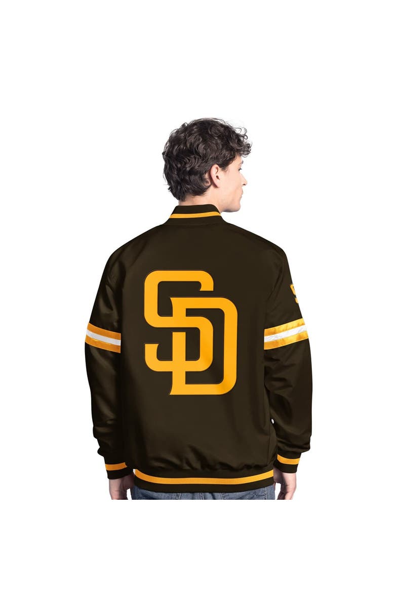 STARTER Men's Starter  Brown San Diego Padres Scout Full-Snap Varsity Jacket, Alternate, color, Brown
