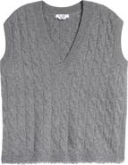 Re/Done Cable V-Neck Cashmere Sweater Vest