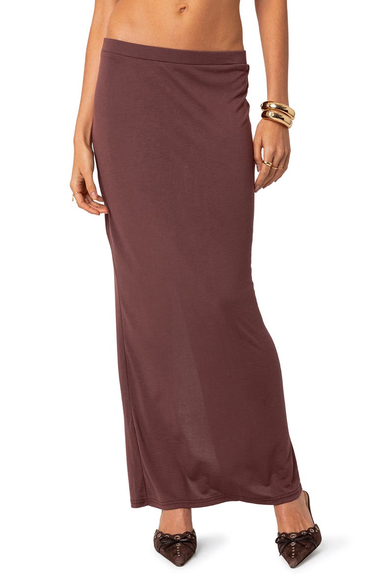 EDIKTED Kenzie Low Rise Knit Maxi Skirt, Main, color, 
