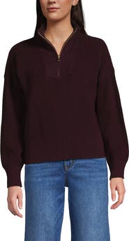 Lands' End Drifter Shaker Wedge Quarter Zip Sweater