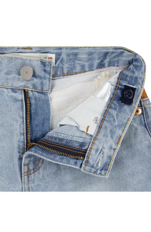 Shop Levi's Kids' Mini Mom Embroidered Denim Shorts In Desert Sky