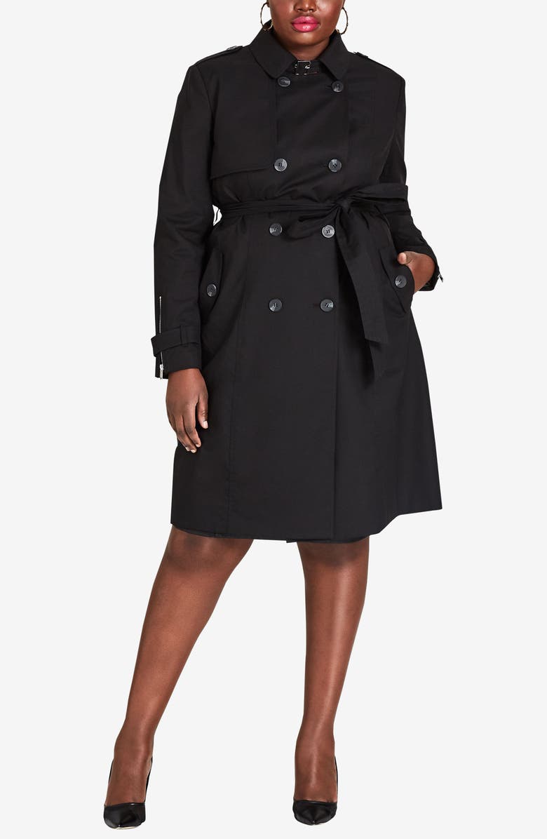 City Chic Mystique Trench Coat, Alternate, color, 