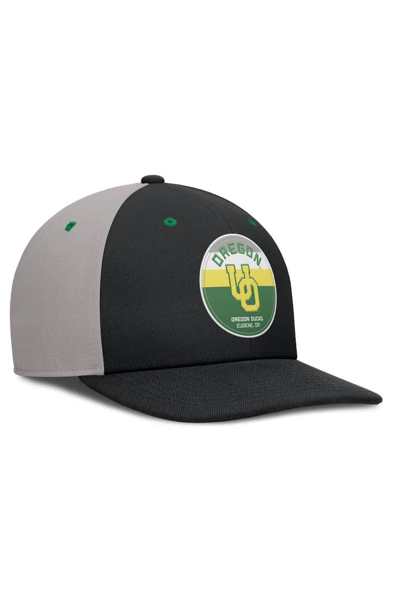 Nike Men's Nike Black/Gray Oregon Ducks Prep Pro Performance Snapback Hat, Alternate, color, 