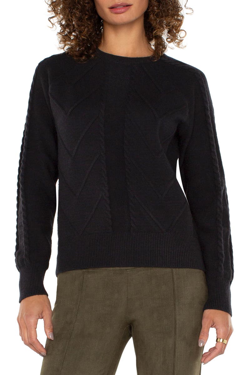 Liverpool Los Angeles Mix Stitch Crewneck Sweater, Main, color, 