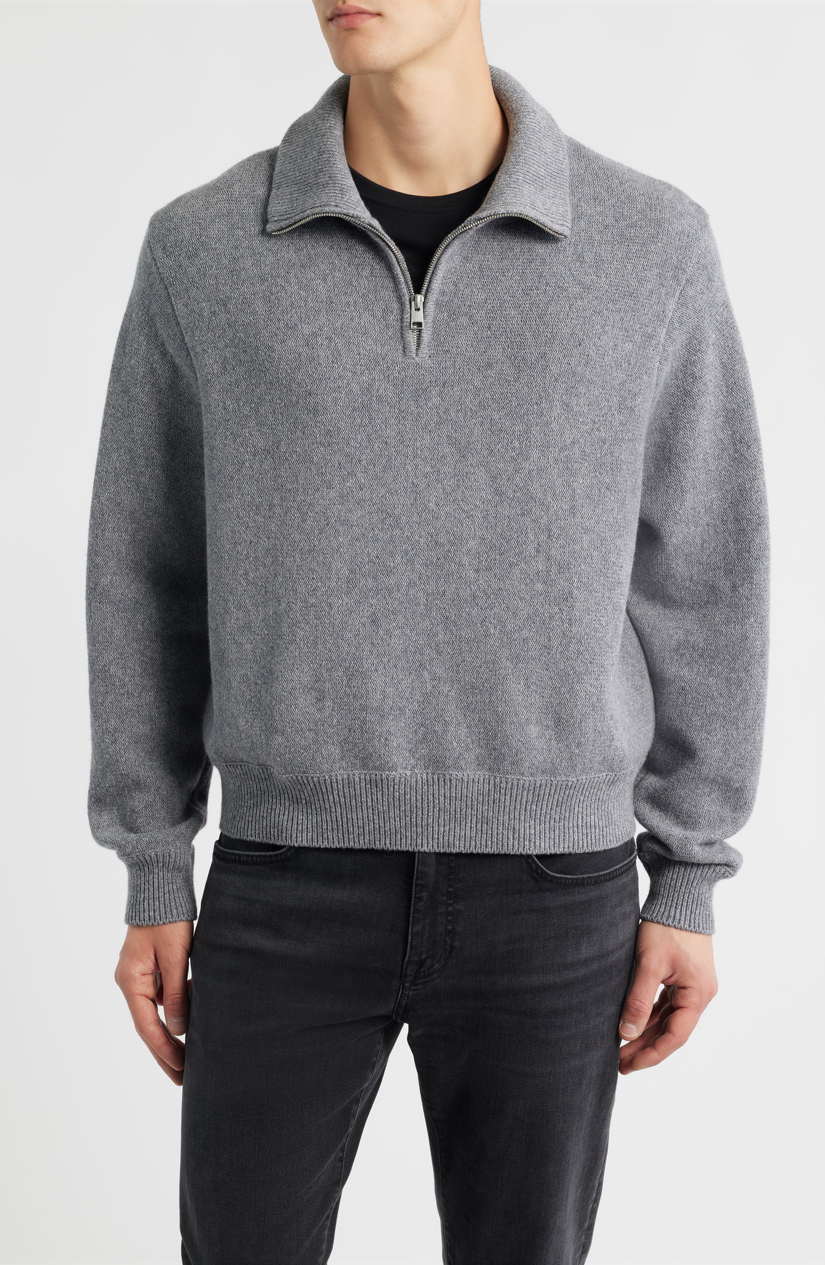 Half Zip Wool & Cotton Sweater - image 3