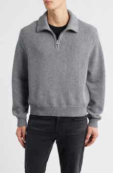 FRAME Half Zip Wool & Cotton Sweater