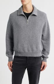 FRAME Half Zip Wool & Cotton Sweater