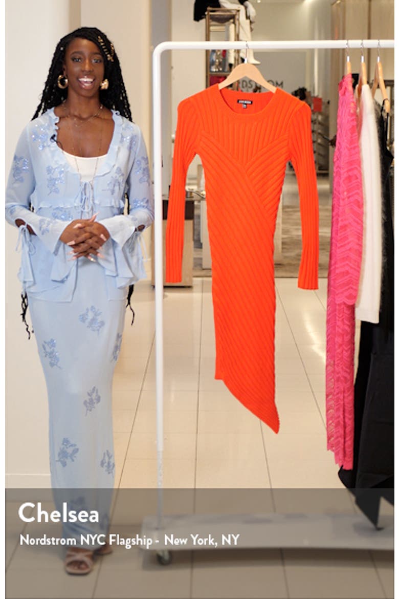 Serina Long Sleeve Rib Body-Con Sweater Dress video
