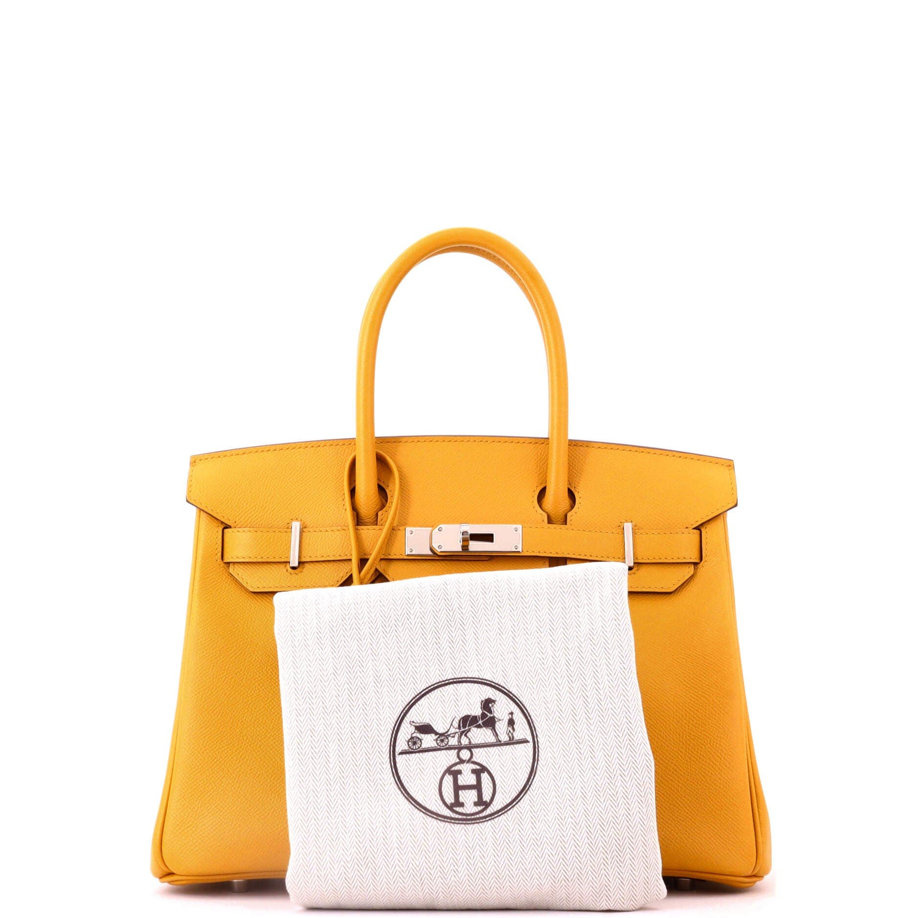 Pre-Owned Hermes Birkin Handbag Yellow Epsom with Palladium Hardware 30, Alternate, color, Jaune Ambre