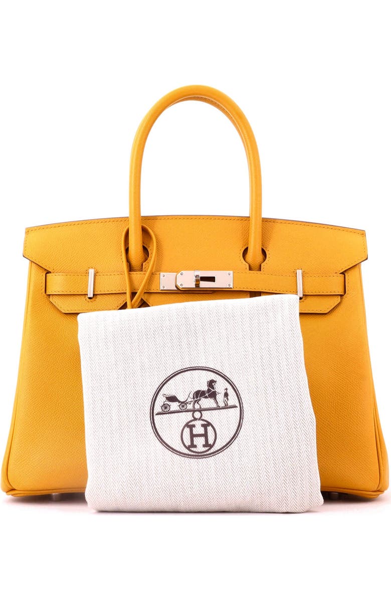 Pre-Owned Hermes Birkin Handbag Yellow Epsom with Palladium Hardware 30, Alternate, color, Jaune Ambre