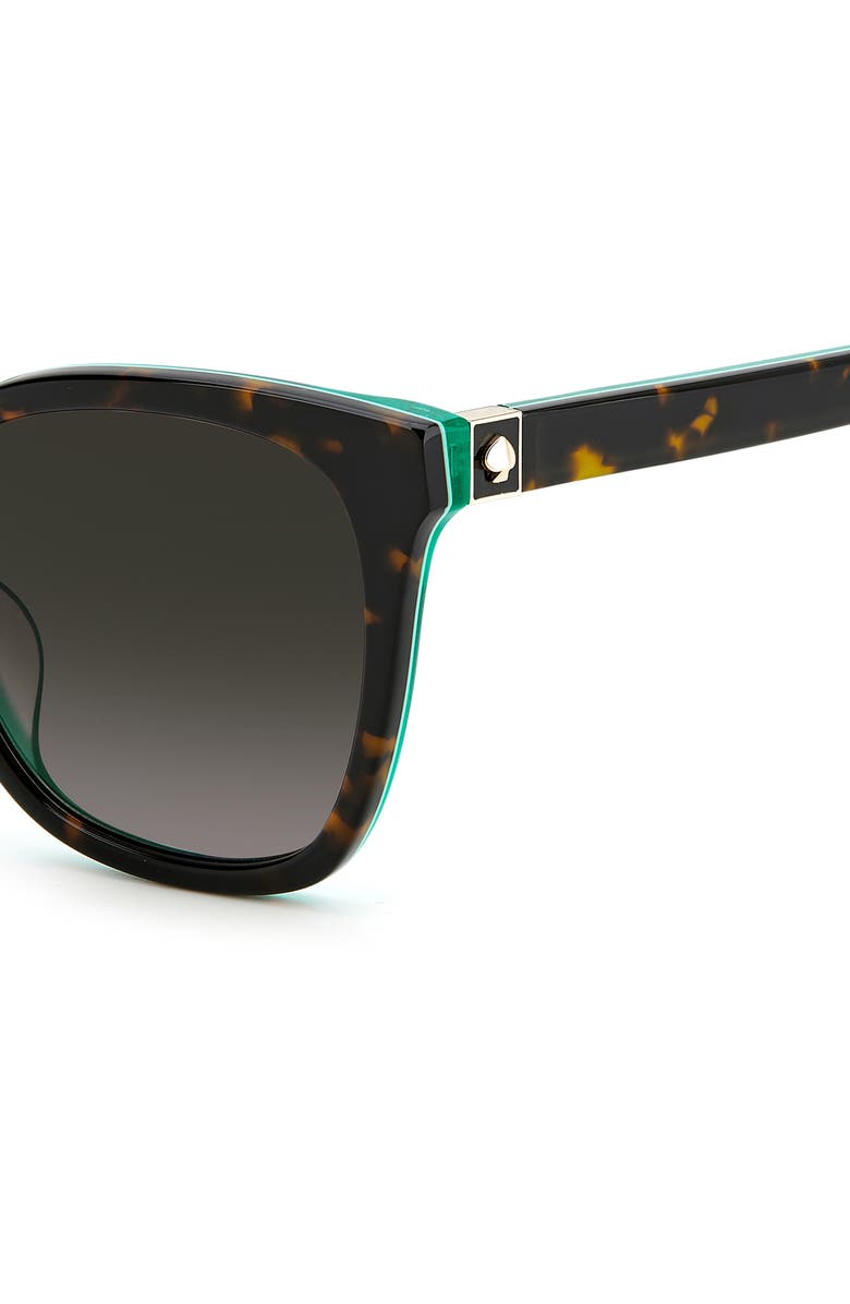 Kate Spade New York desis 55mm cat eye sunglasses, Alternate, color, Havana Green / Brown Gradient