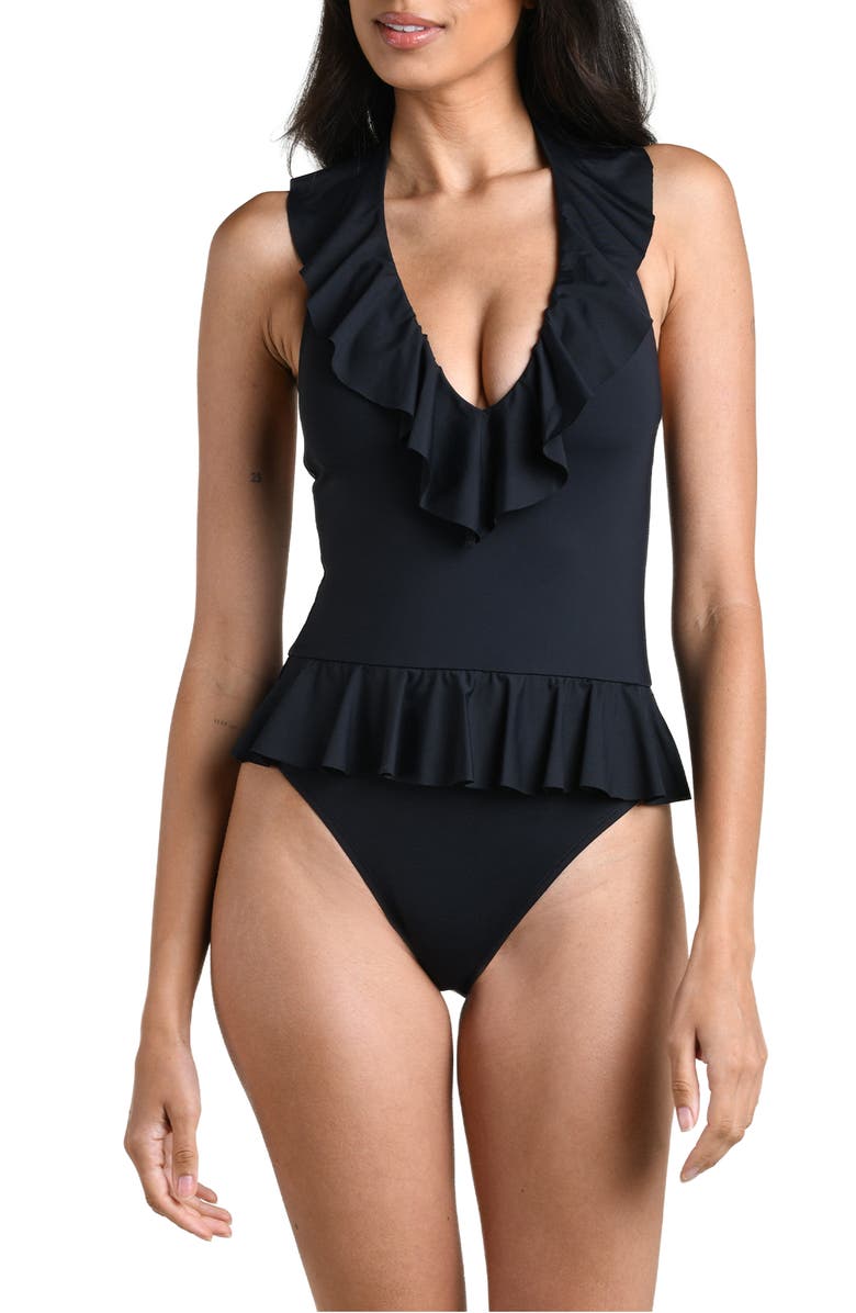 La Blanca Island Goddess Halter One-Piece Swimsuit, Main, color, 