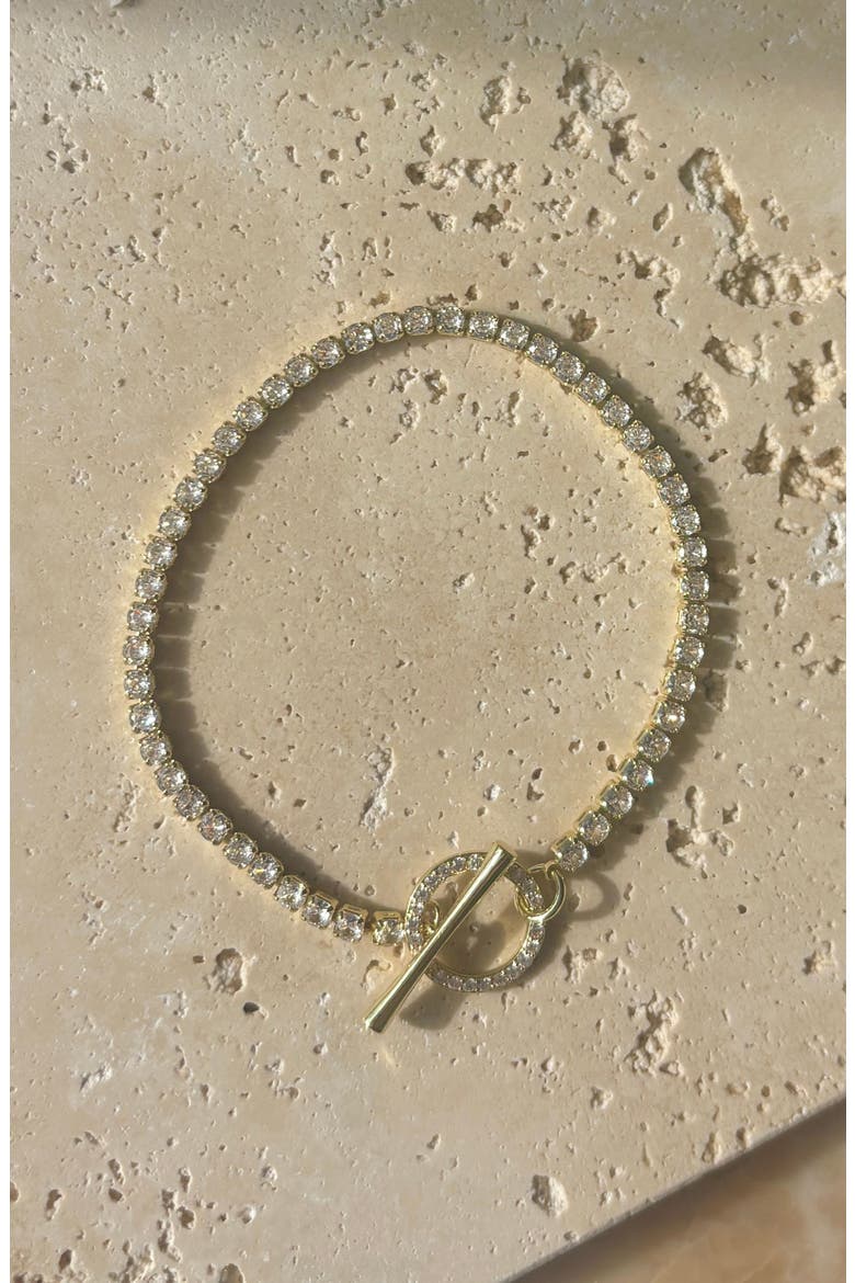 Crystal Toggle Bracelet, Alternate, color, GOLD