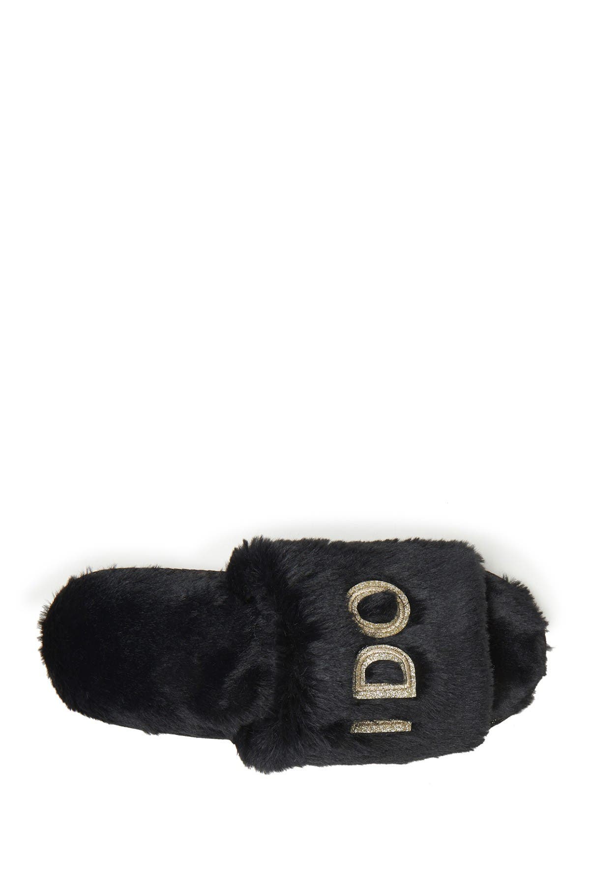 DEARFOAMS Novelty Faux Fur Bridal Slide, Alternate, color, Black