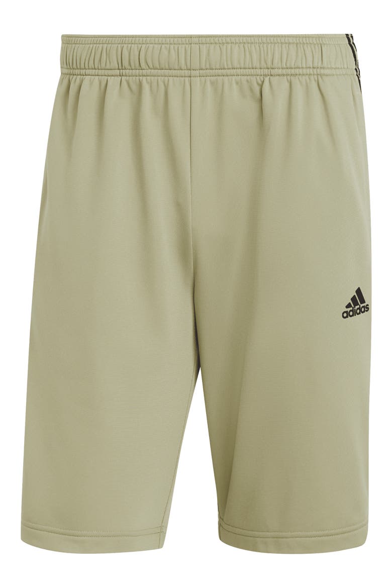 Future Icons 3-Stripes Interlock Knit Sweat Shorts, Alternate, color, TENT GREEN