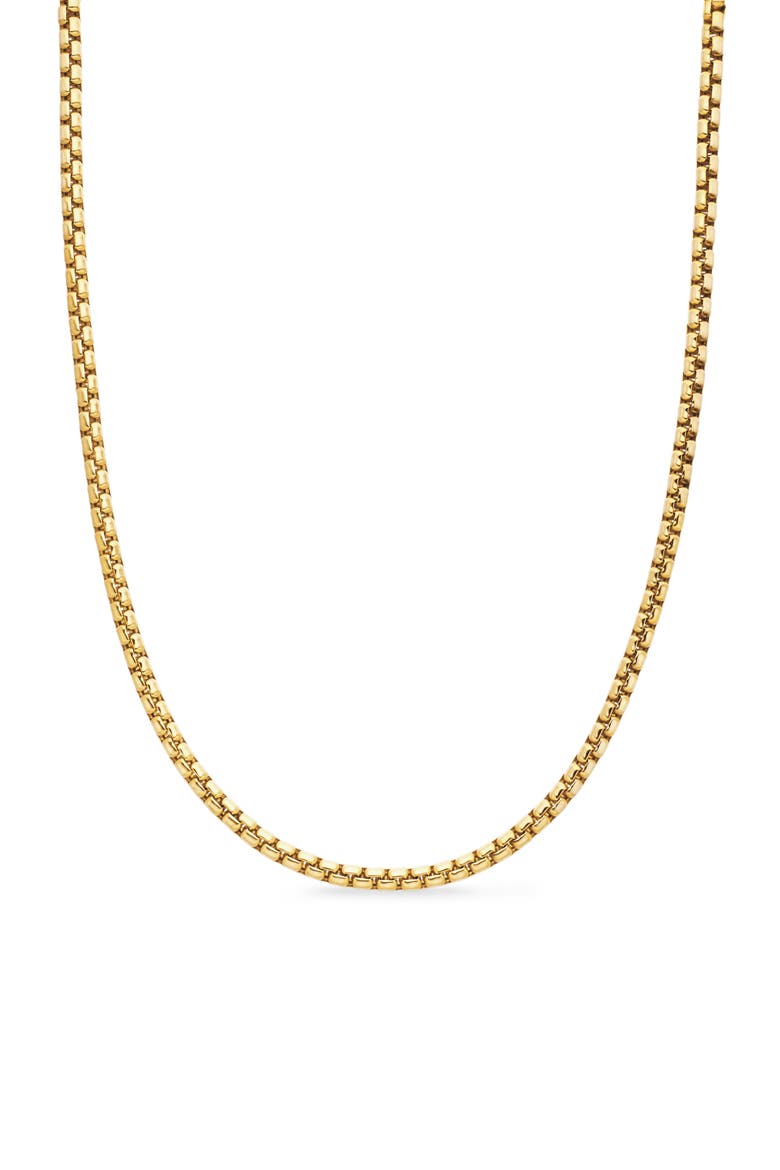 Men's 18K Yellow Gold Box Chain Necklace, 3.4mm, Main, color, 18KYG