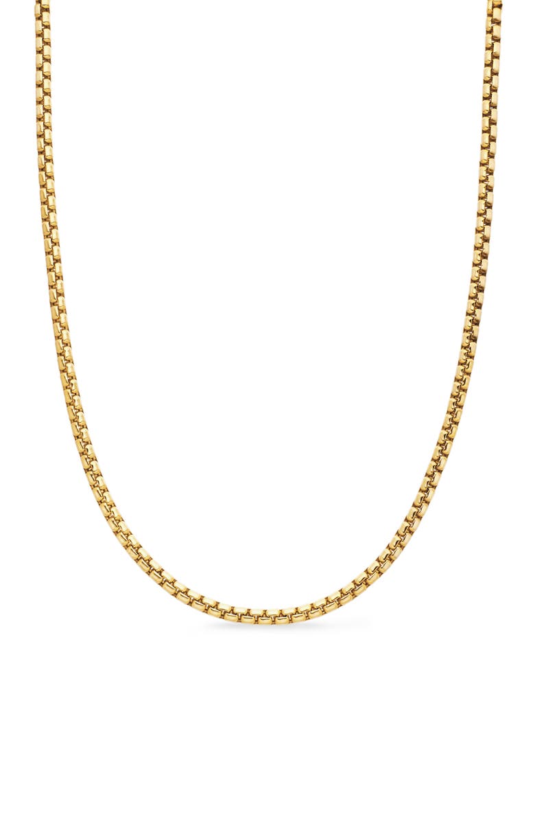 David Yurman Men's 18K Yellow Gold Box Chain Necklace, 3.4mm, Main, color, 18Kyg