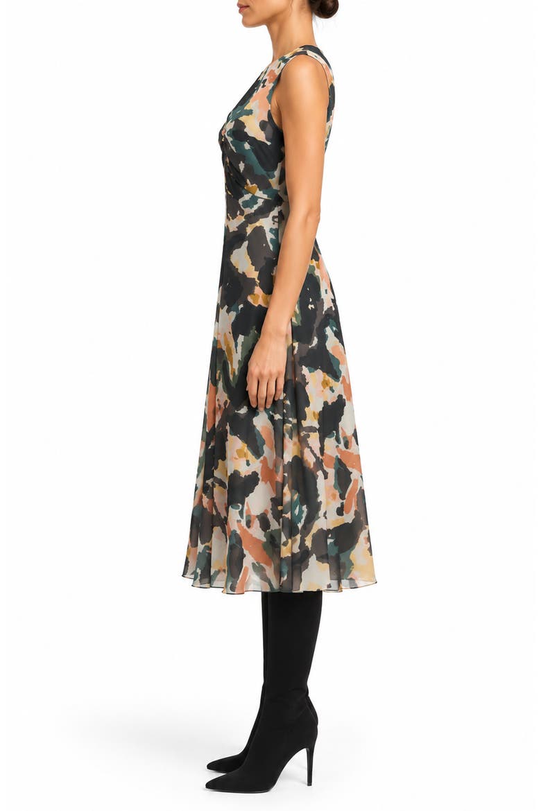 Printed Mesh Tank Midi Dress, Alternate, color, PAINTERLY CAMO