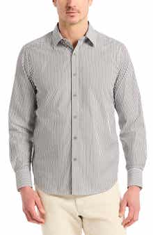 Greenwich Pinstripe Stretch Cotton Button-Up Shirt
