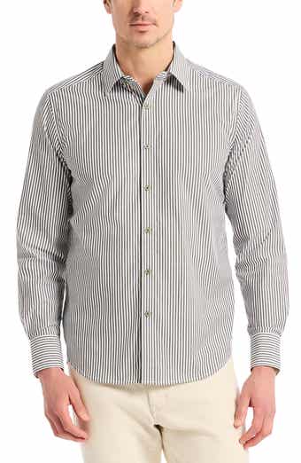 Greenwich Pinstripe Stretch Cotton Button-Up Shirt