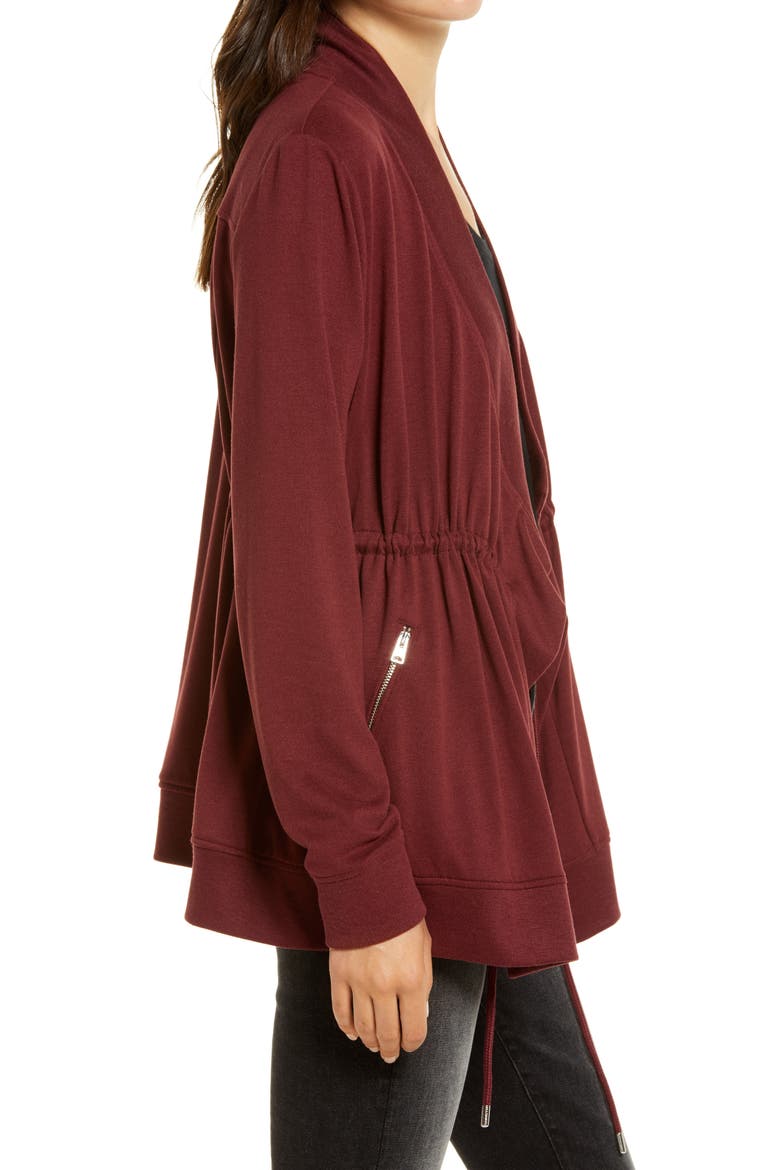 Gina Drape Jacket, Alternate, color, OXBLOOD RED