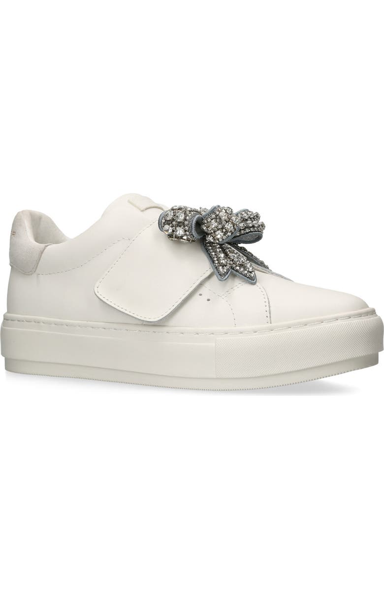 Kurt Geiger London Laney Bow Sneaker, Main, color, Silver Com
