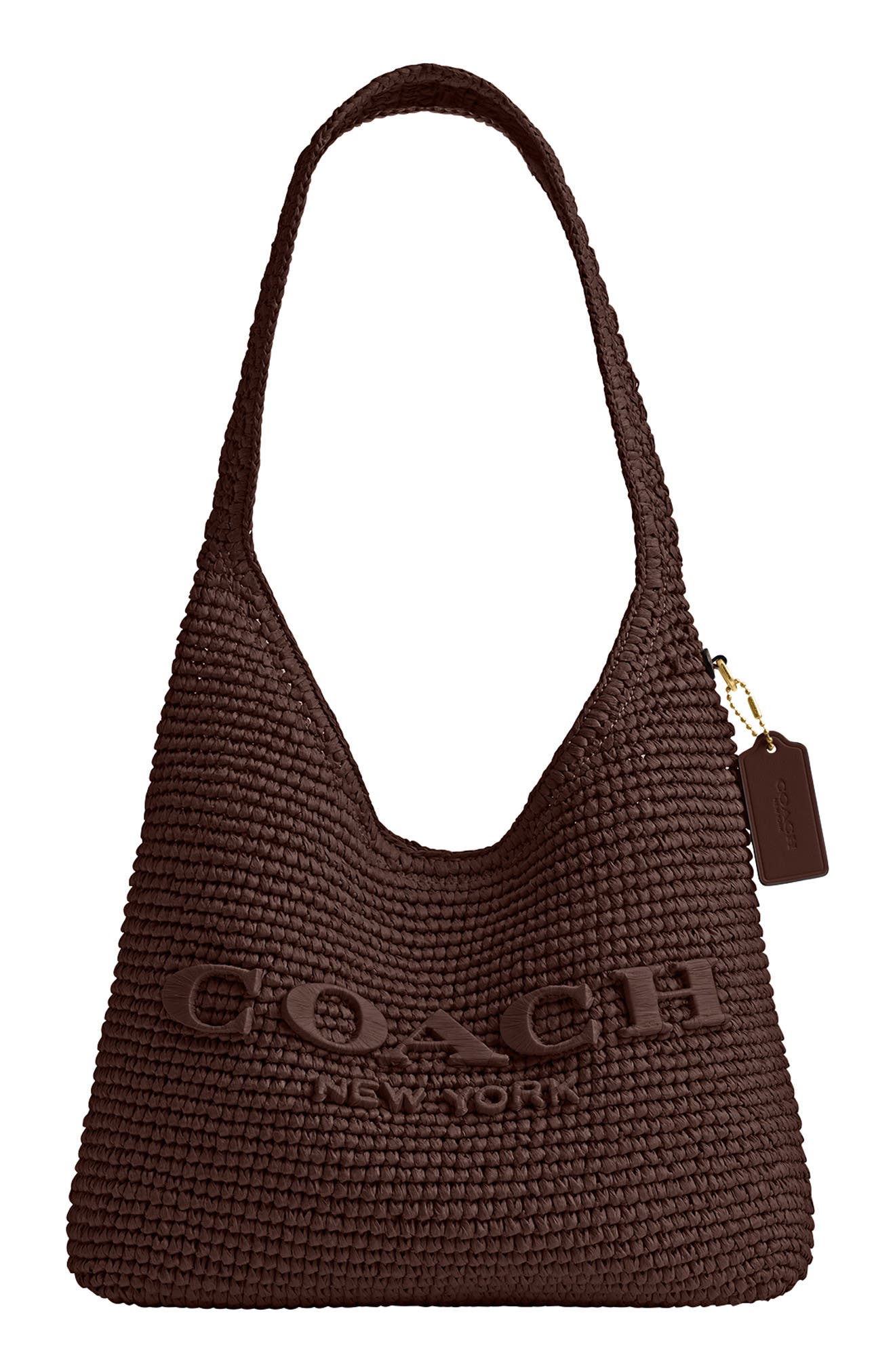 COACH Brooklyn Refined Weave Shoulder Bag, Main, color, Maple