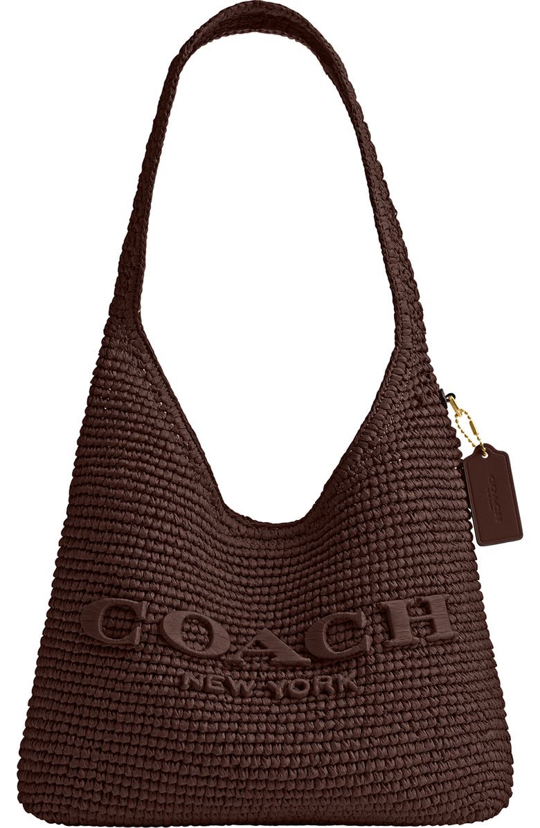 COACH Brooklyn Refined Weave Shoulder Bag, Main, color, Maple