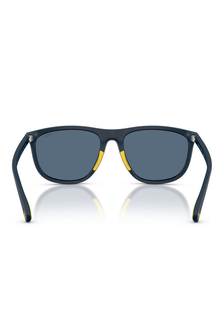 57mm Pillow Sunglasses, Alternate, color, MATTE NAVY BLUE / DARK BLUE