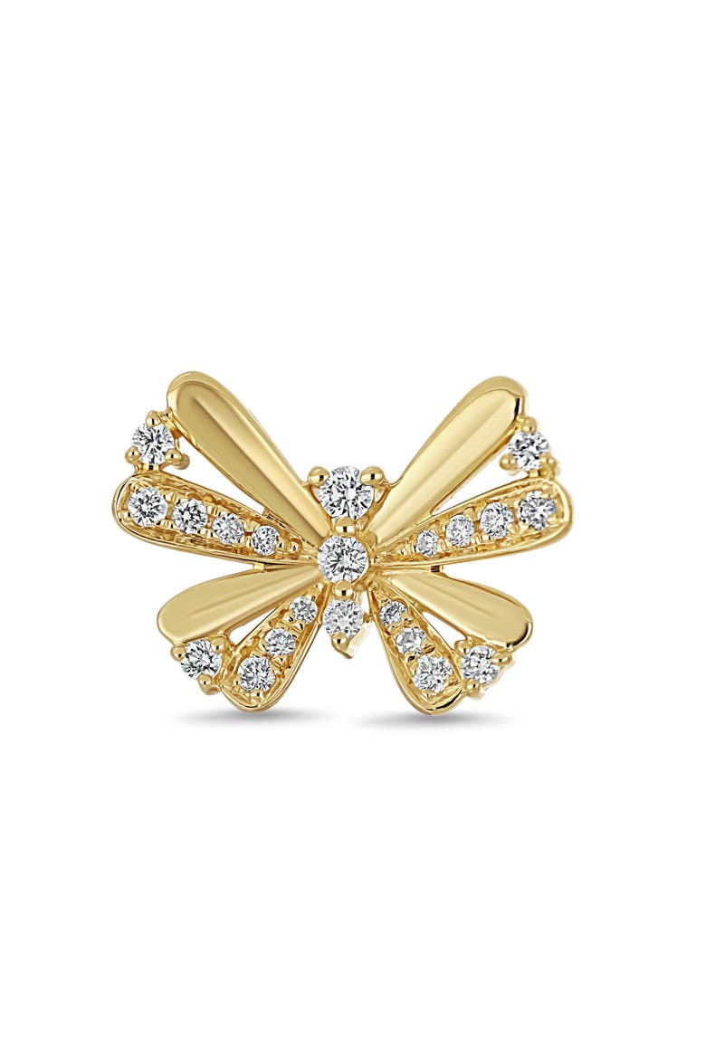 Icon Diamond Butterfly Stud Earrings, Alternate, color, 18K YELLOW GOLD