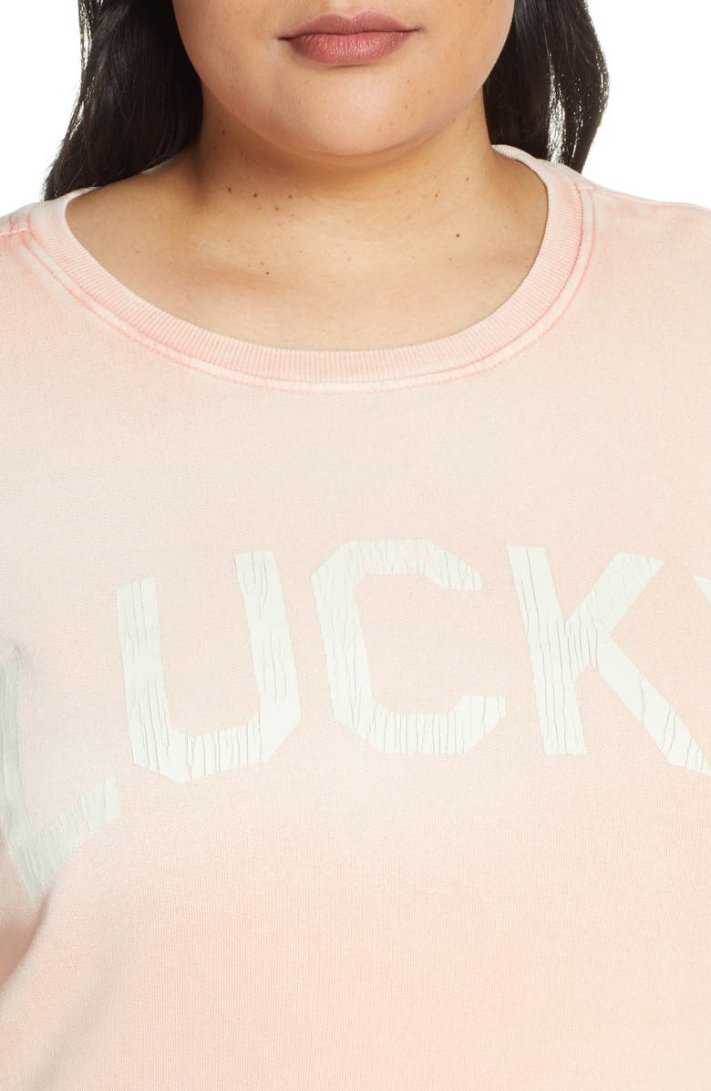 Lucky Brand Lucky Logo Washed Sweatshirt, Alternate, color, 