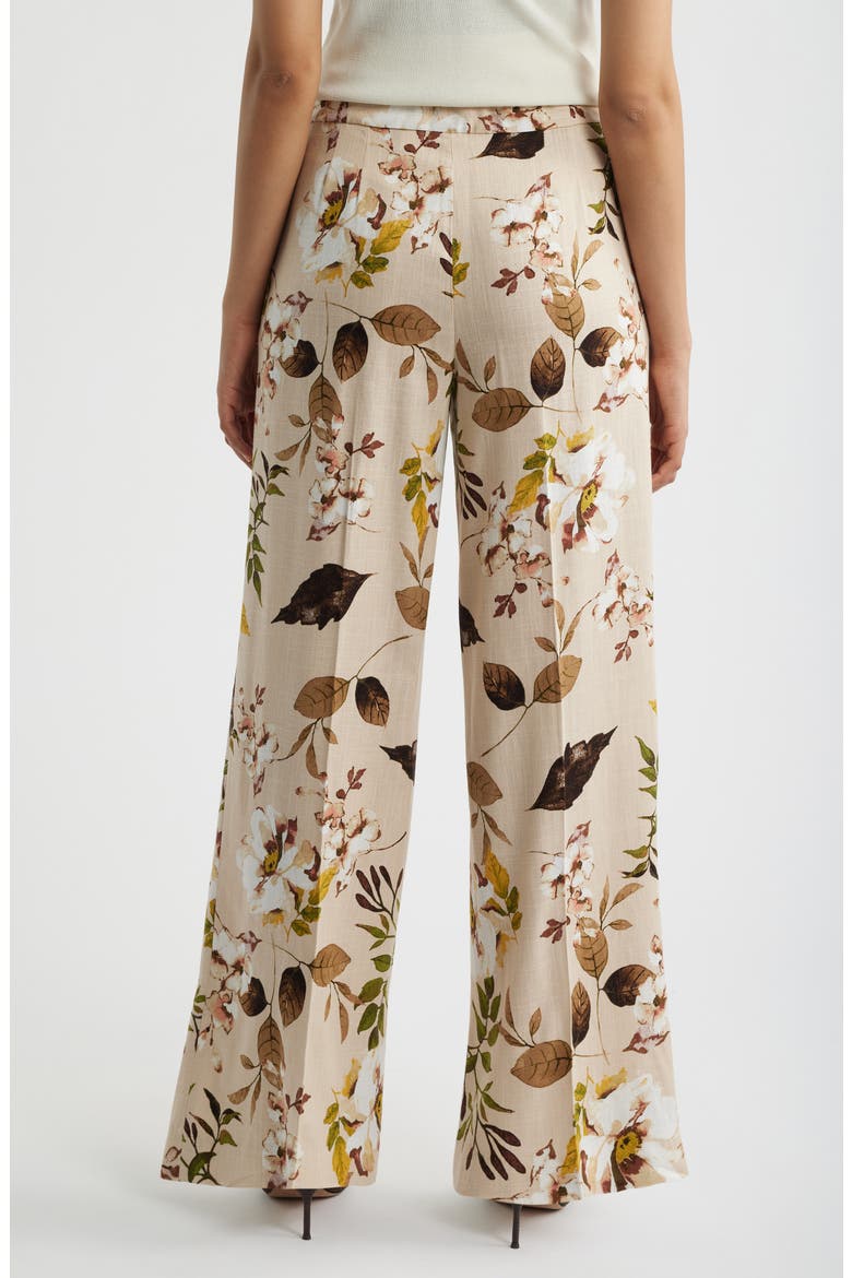 Print Wide Leg Pants, Alternate, color, SAND FLORAL