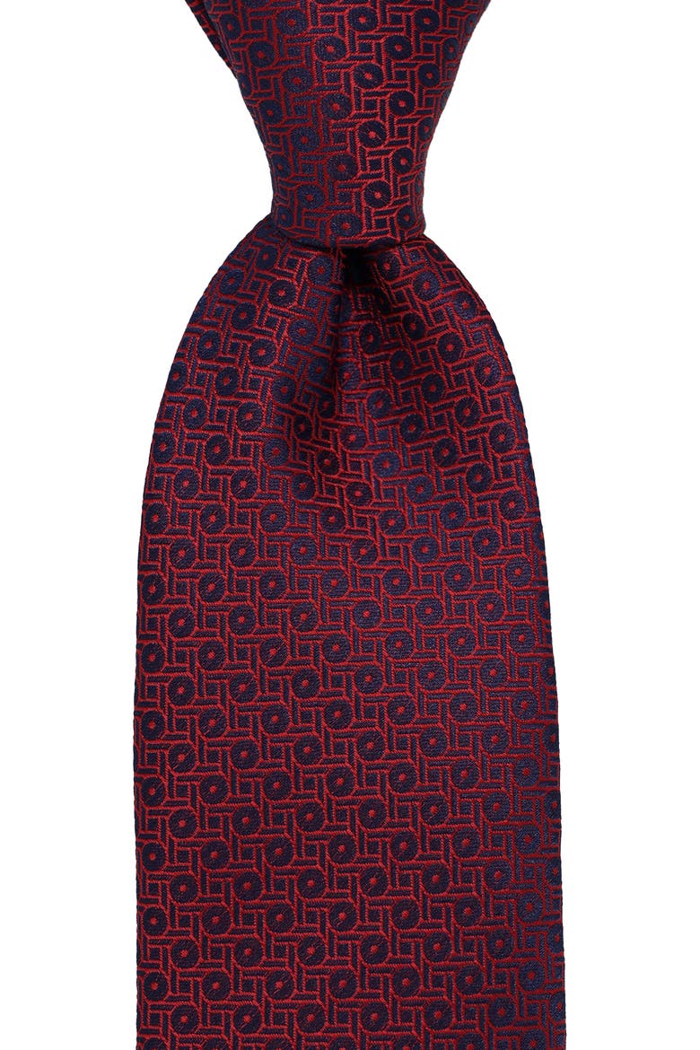 Geometric Tie, Alternate, color, NVY/ RED