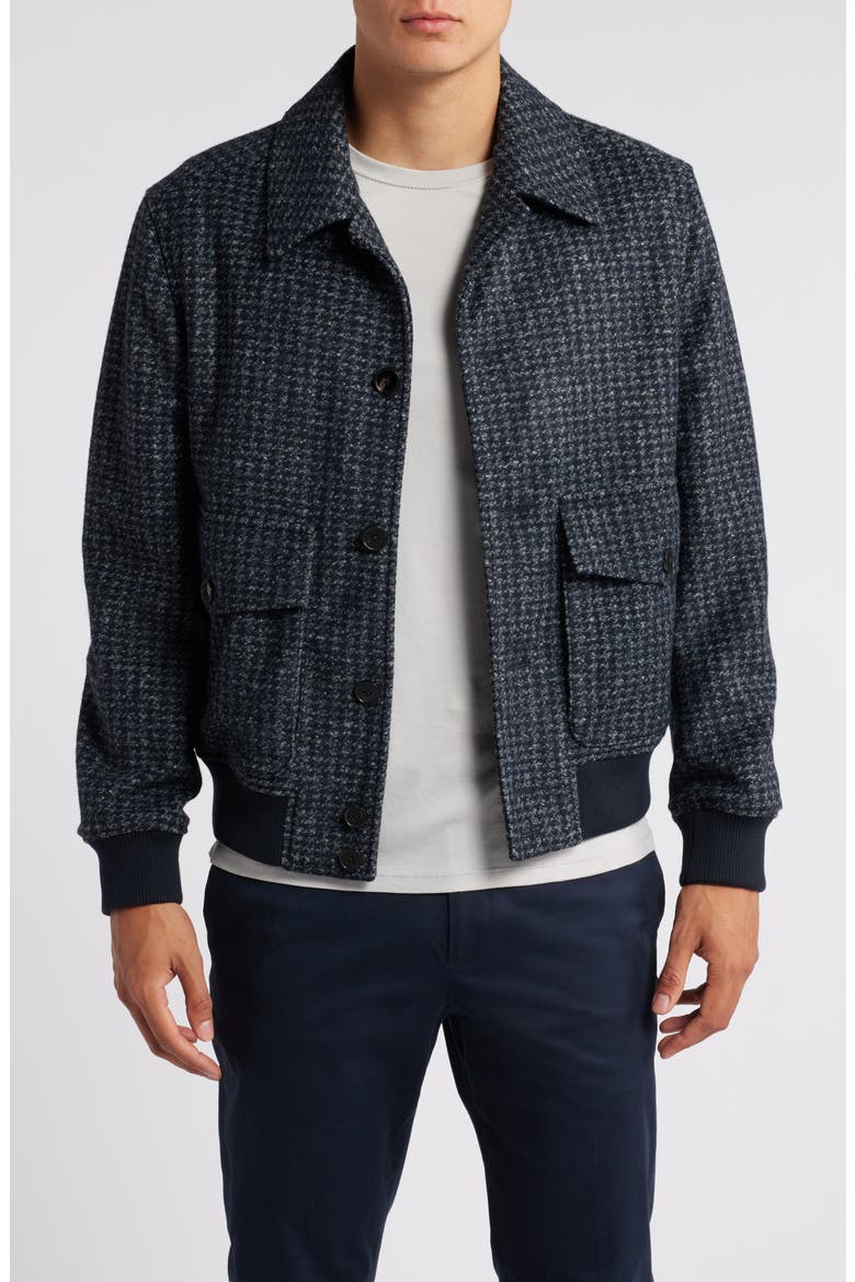 Packer Tweed Button-Up Jacket, Main, color, NAVY MELANGE