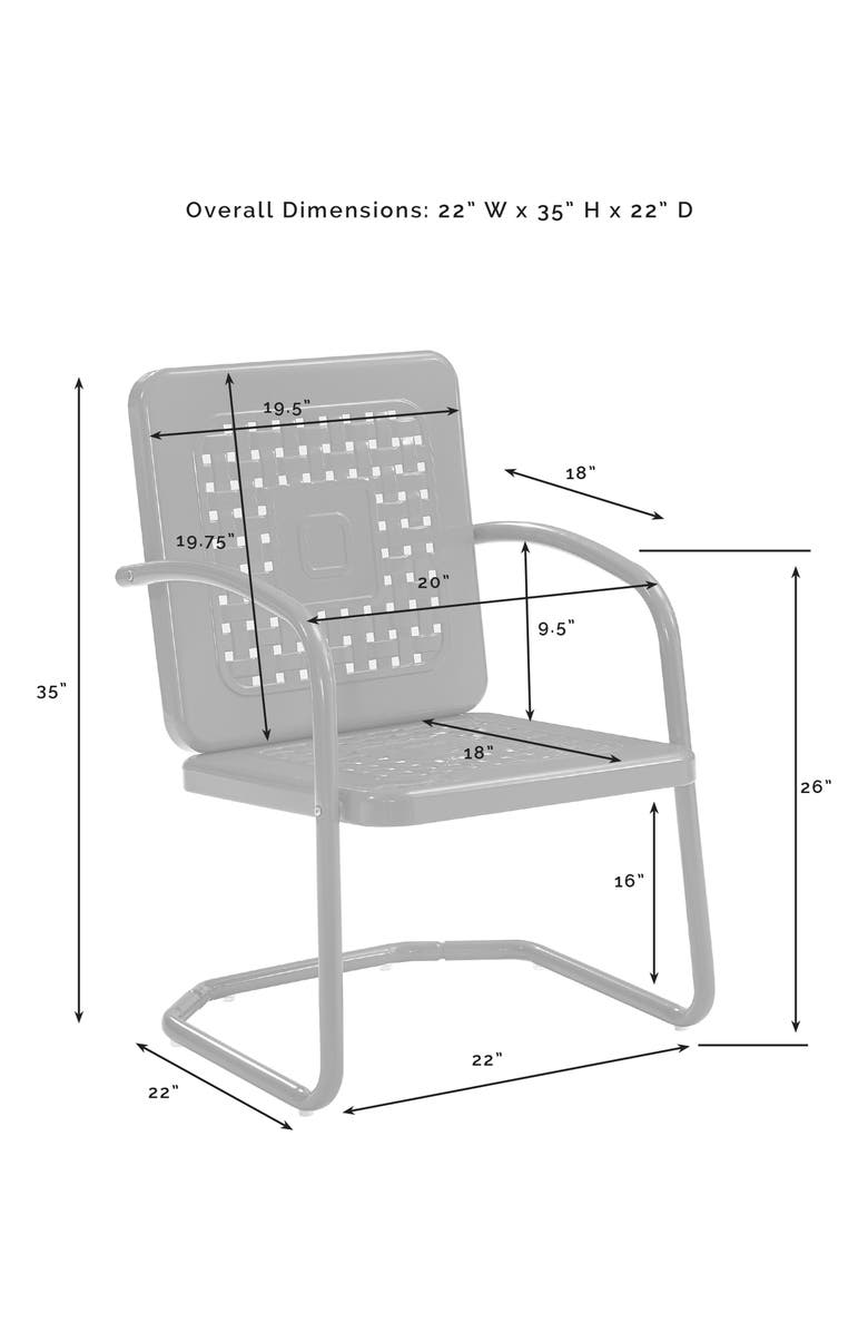 Crosley Radio Bates Set of 2 Retro Outdoor Chairs, Alternate, color,