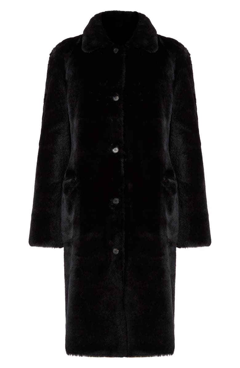 AllSaints Serra Genuine Shearling Coat, Alternate, color, 