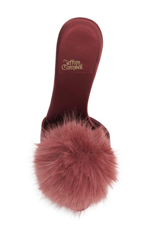Jeffrey Campbell Shopaholic Faux Fur Pom Slide Sandal