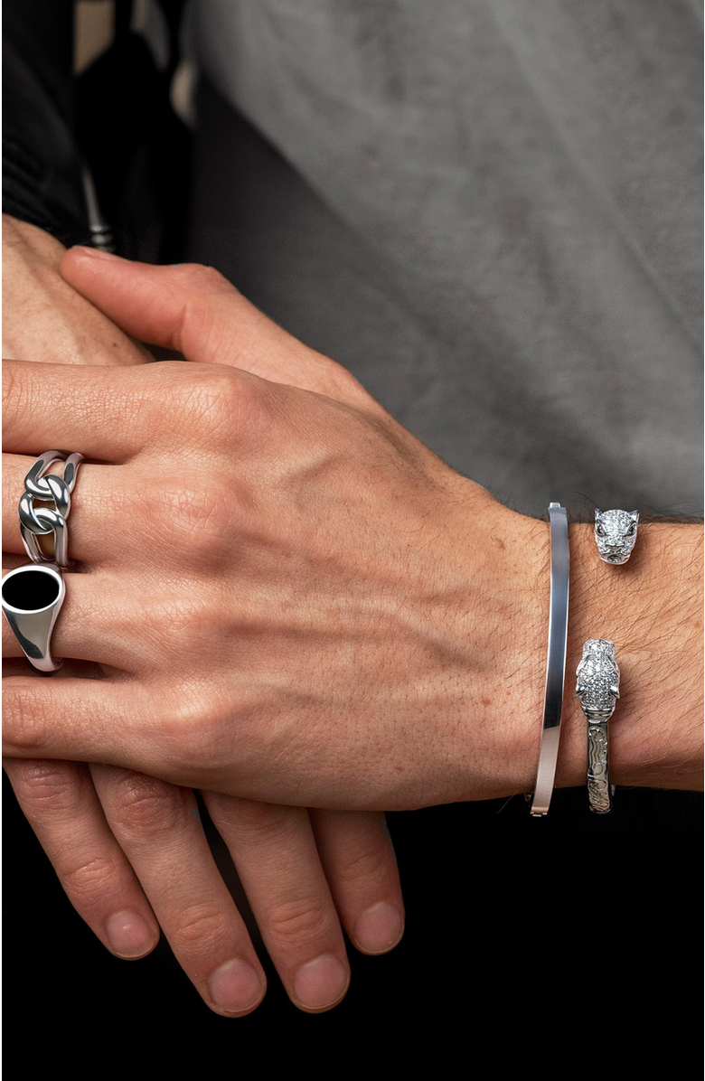 Nialaya Simplicity Bangle, Alternate, color, Silver