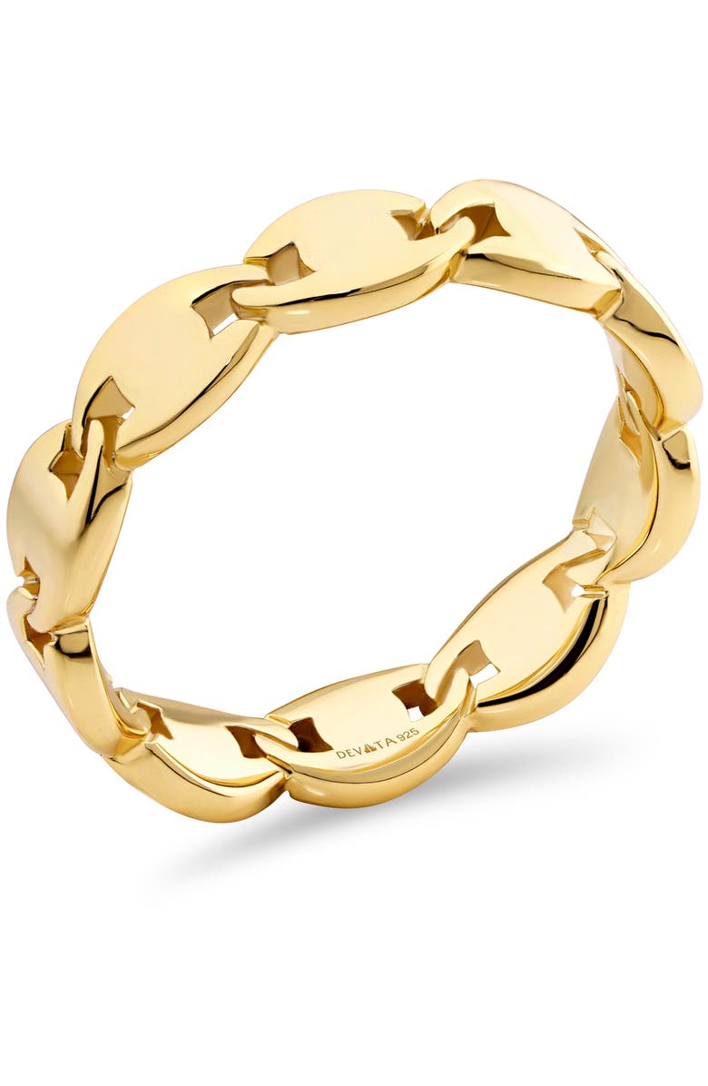 DEVATA Mariner Anchor Eternity Ring in Gold Plated Sterling Silver, Alternate, color, Yellow Gold