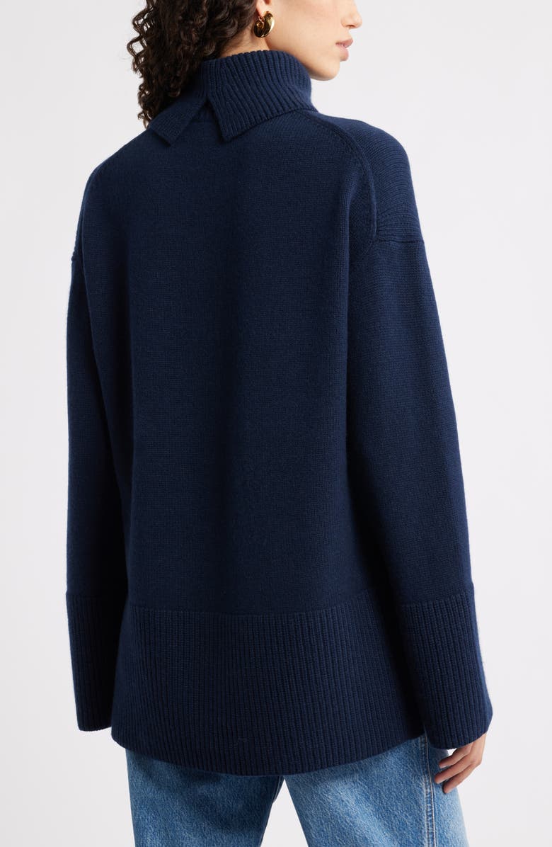 Nordstrom Wool & Cashmere Turtleneck Sweater, Alternate, color, Navy Night