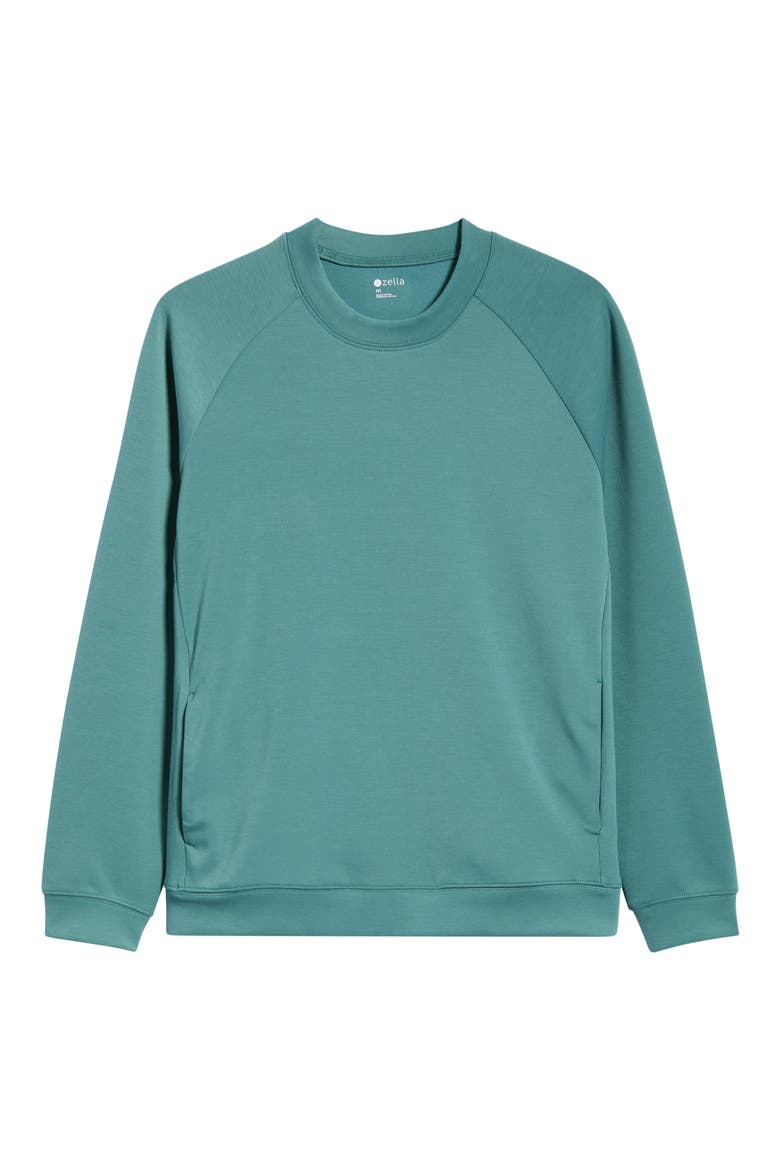 Flex Double Knit Crewneck Sweatshirt, Main, color, TEAL TITANIC