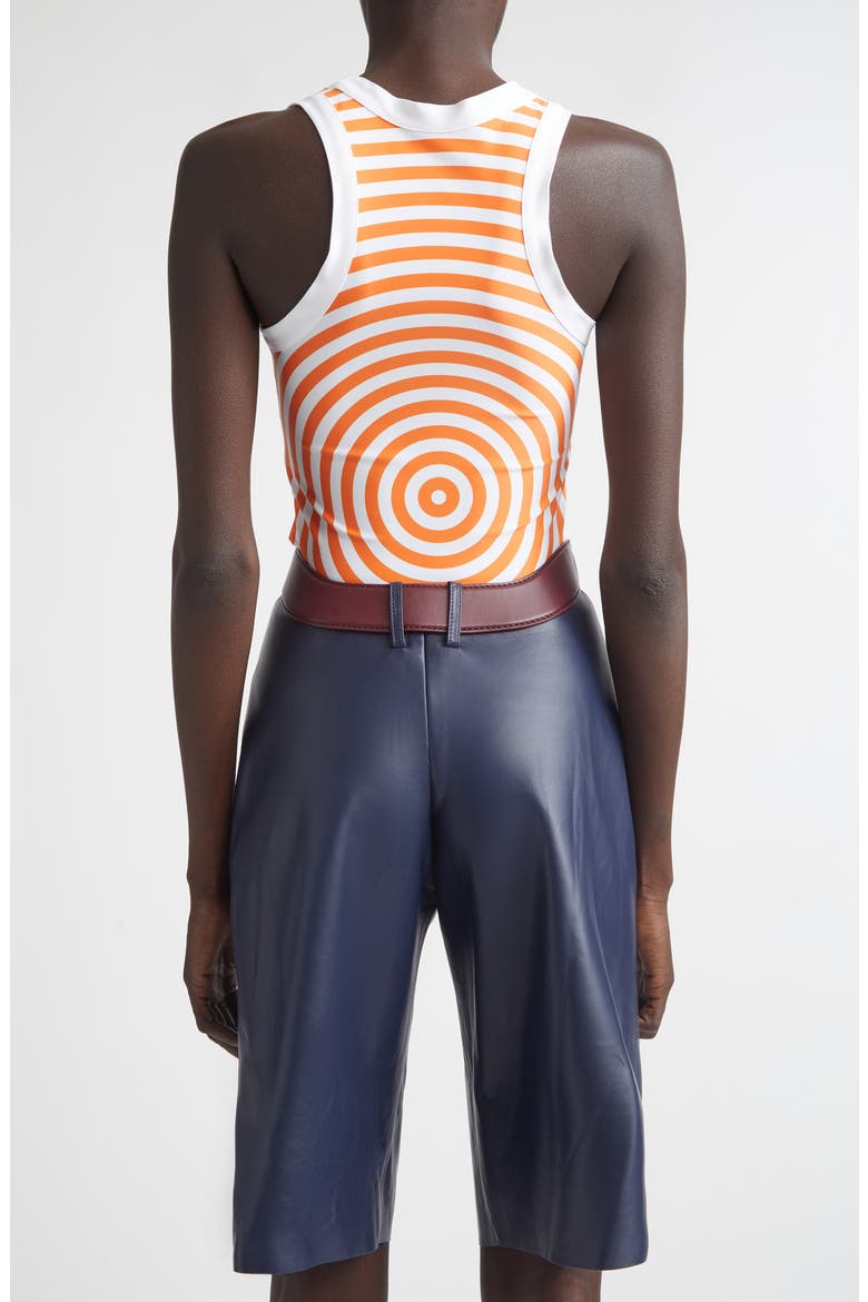 Spiral Print Jersey Tank, Alternate, color, WHITE/ ORANGE