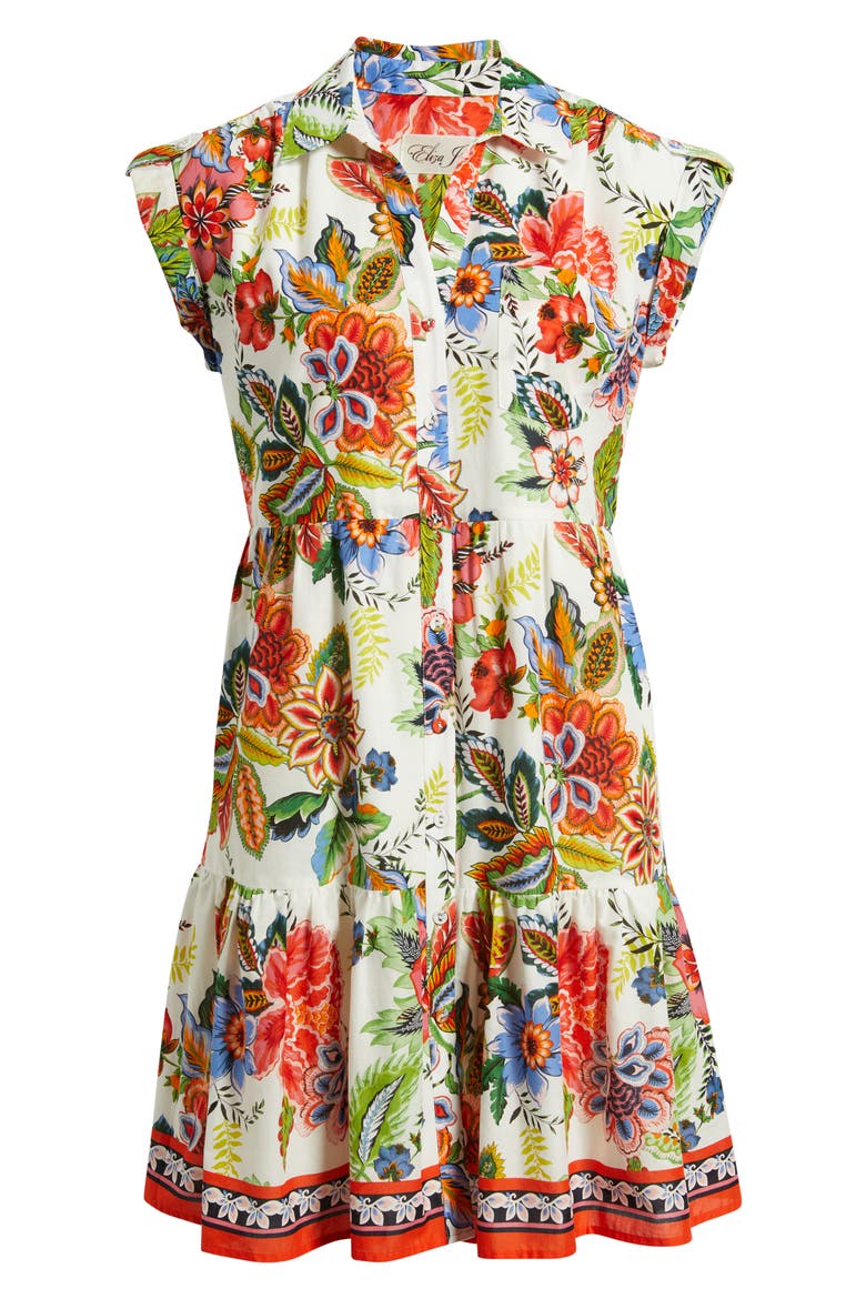Floral Cotton Dress, Alternate, color, IVORY MULT
