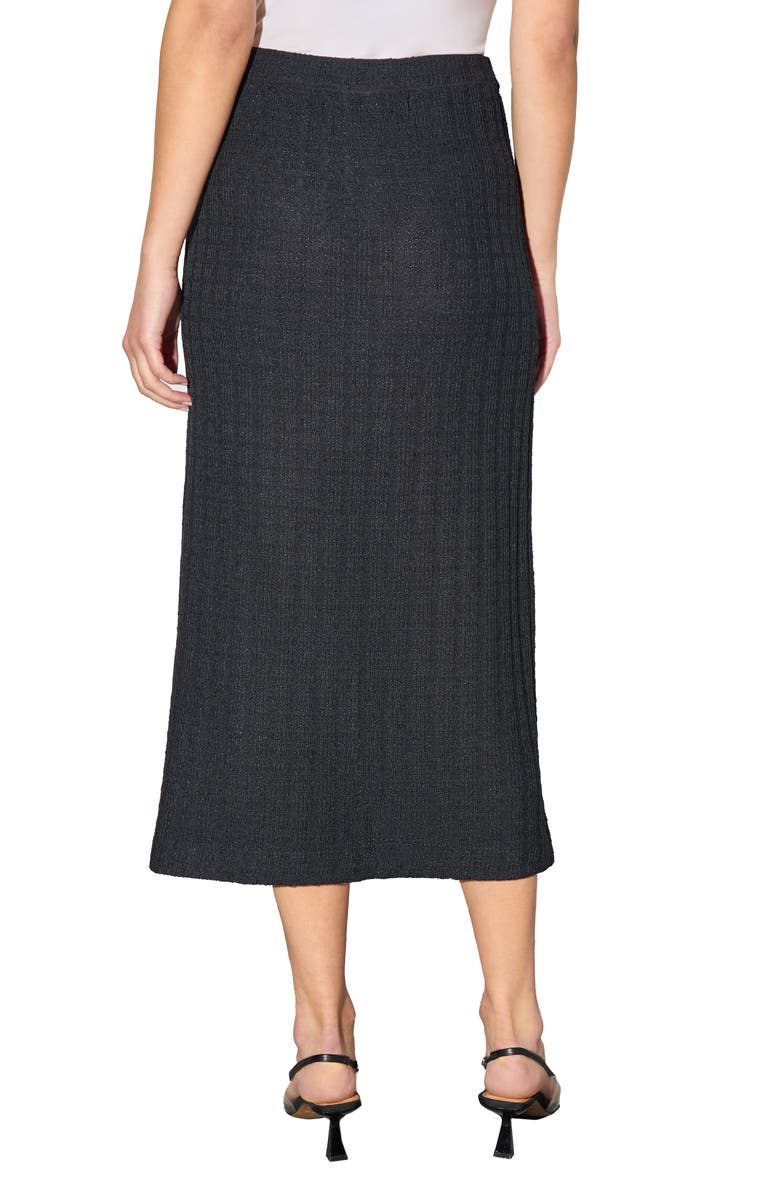 Ming Wang Heritage Fit Textured Knit Maxi Skirt, Alternate, color, Black