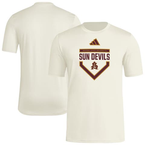 Men's adidas  Cream Arizona State Sun Devils Home Plate Pre-Game T-Shirt
