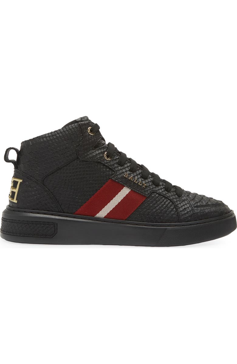 Bally Meson Snakeskin Embossed High Top Sneaker, Alternate, color,