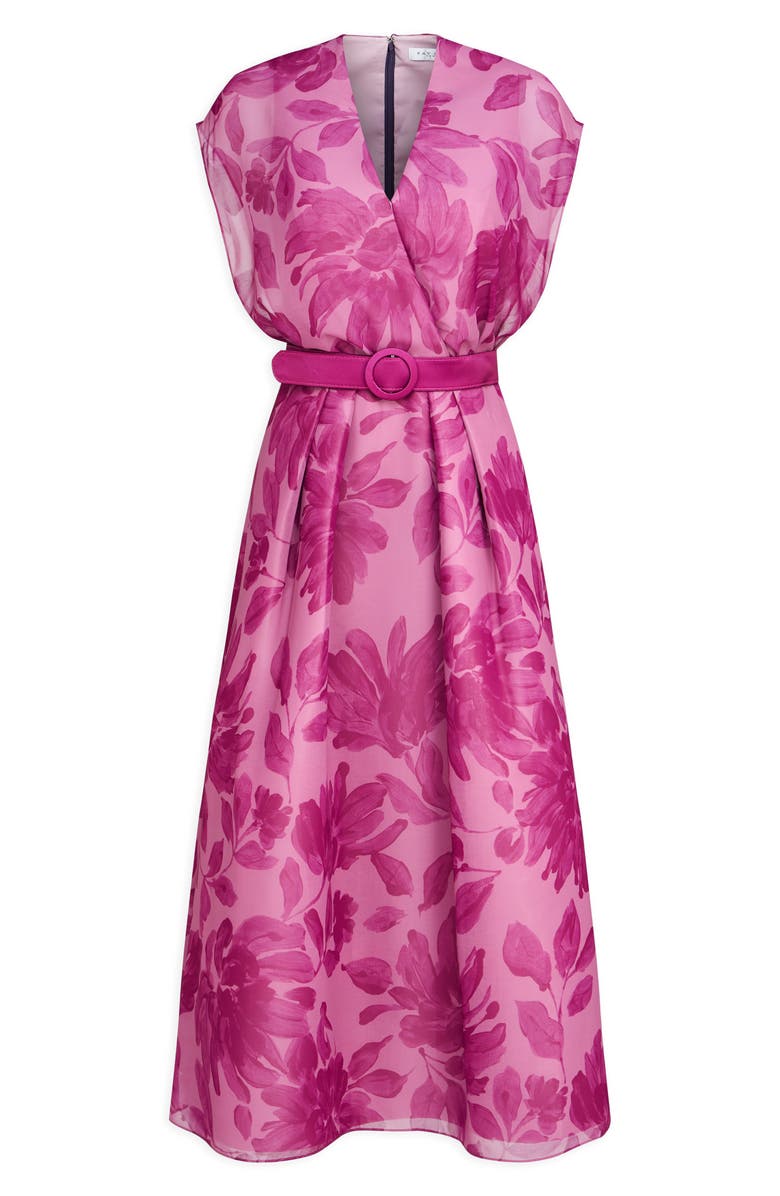 Kay Unger Brigid Floral Belted Cocktail Dress, Alternate, color, 