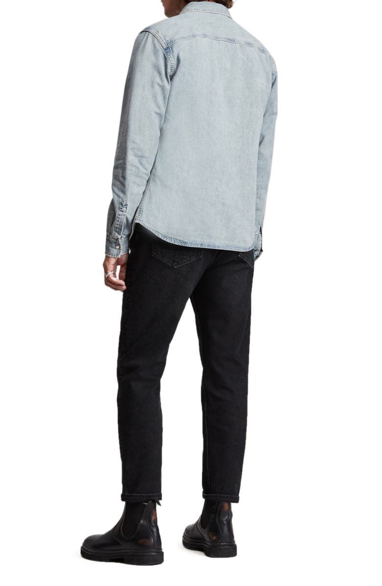 AllSaints Kirton Acid Wash Denim Shirt, Alternate, color, 